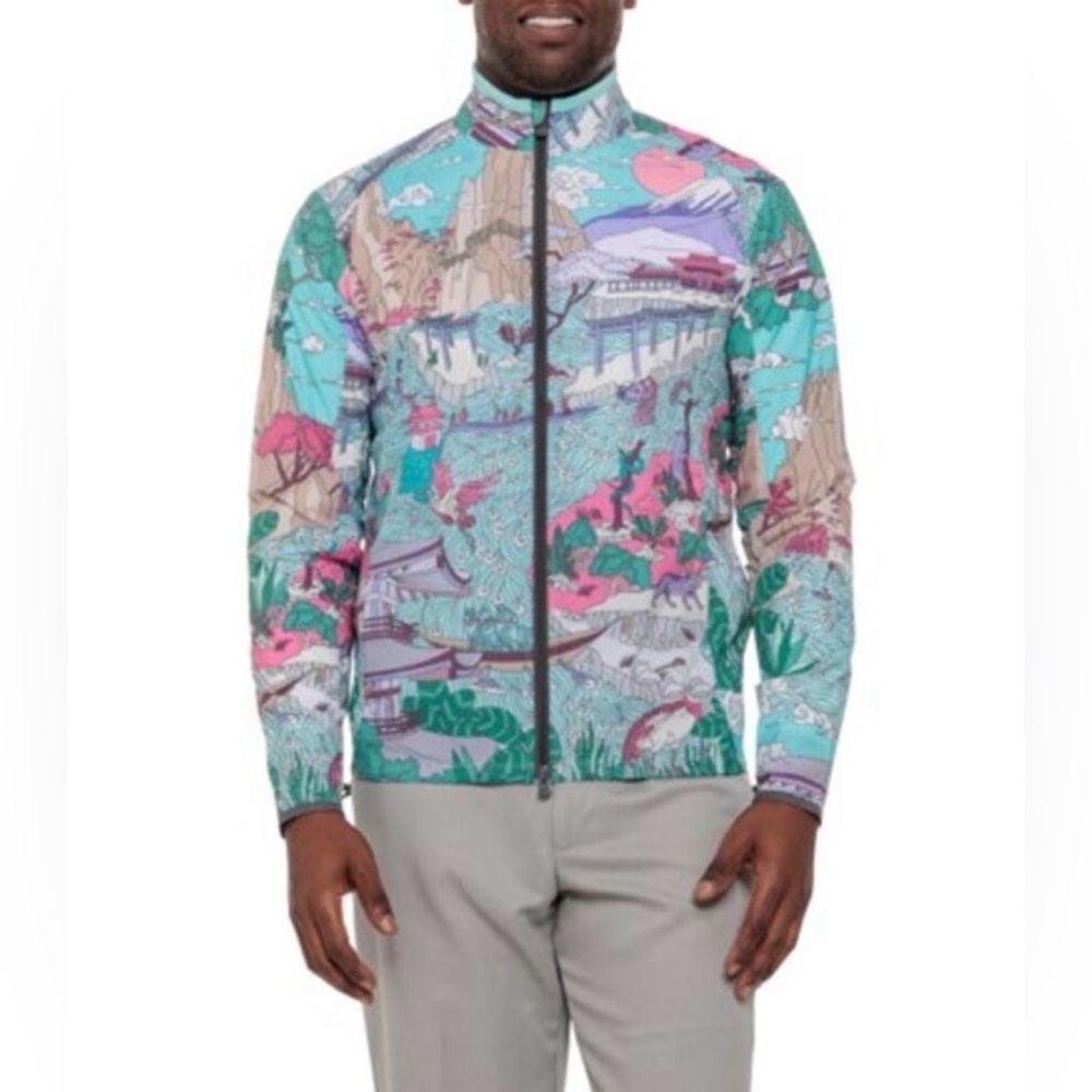 NWT Greyson Forbidden City Aqua Multi Trailwolf Jacket size Medium